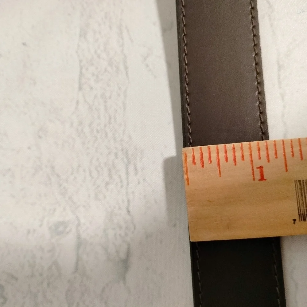 John Wayne Lives Brown Leather Belt with Silver Buckle Sz 42